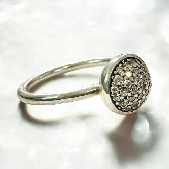 PANDORA Retired Dazzling Droplet Ring, Clear Cubic Zirconia (5.25) - Picture 4 of 7